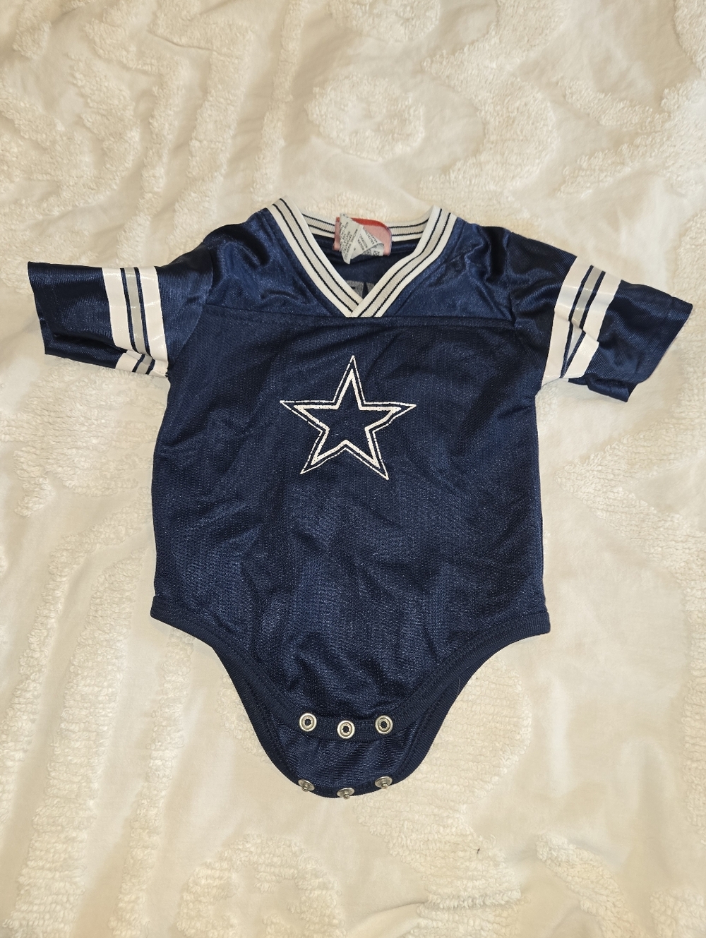 Reebok Dallas Cowboys Creeper Bodysuit Snap Shirt Blue White Blue 18Months